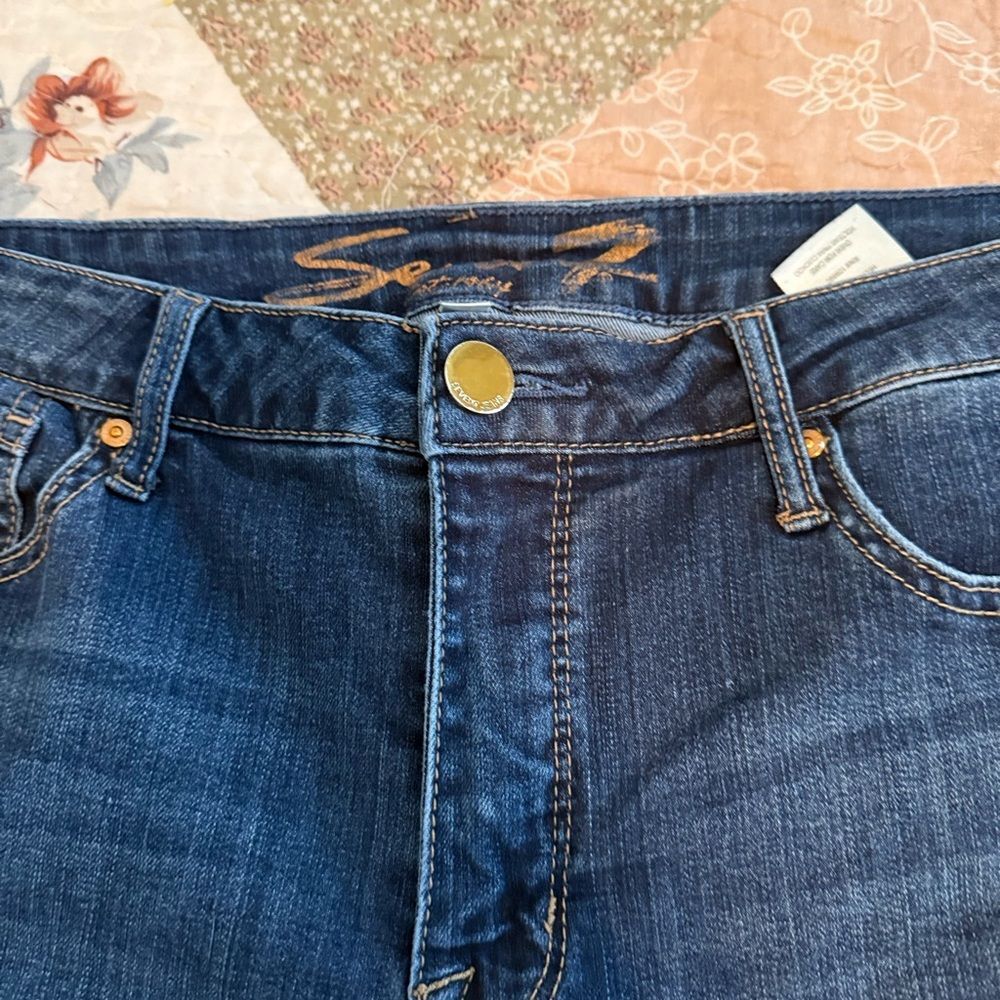 Seven7 Dark Wash Denim Bermuda Shorts Women’s Size 16 - Picture 4 of 8